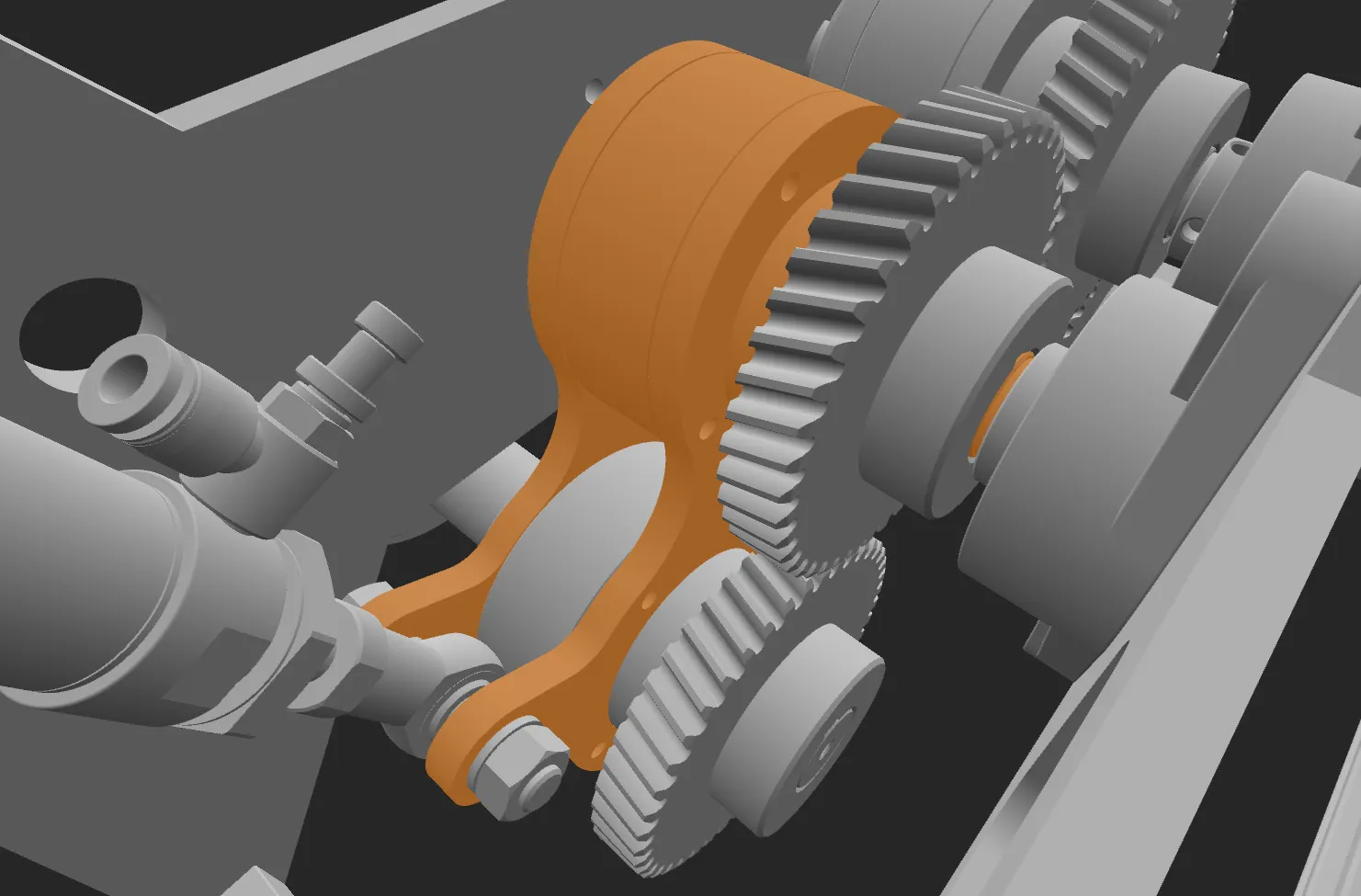 Imported STEP assembly with highlighted group in StackUp 3D.